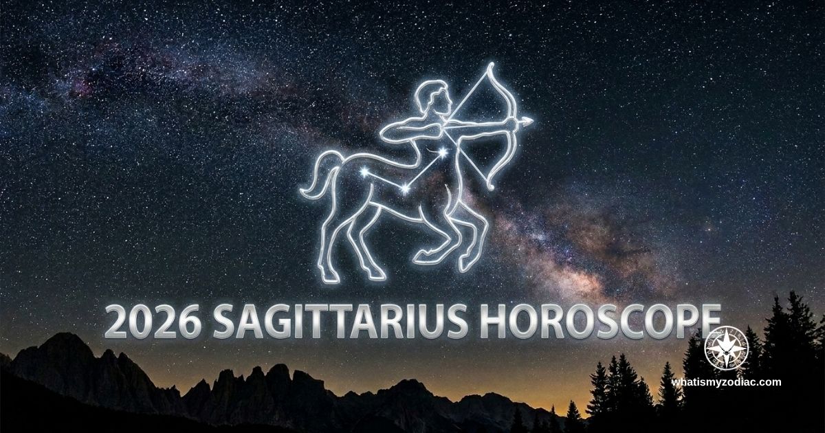 Sagittarius 2026 annual horoscope — Saturn in the 5th house of authentic creation, Jupiter through partnership and transformation, Neptune igniting the fire trine