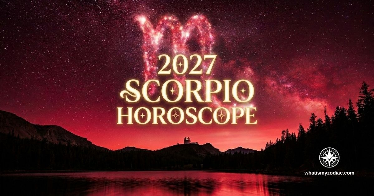 Scorpio 2027 annual horoscope — Jupiter in Leo crowns the 10th house career peak, Total Solar Eclipse in Leo defines professional legacy, Saturn and Neptune build 6th house mastery