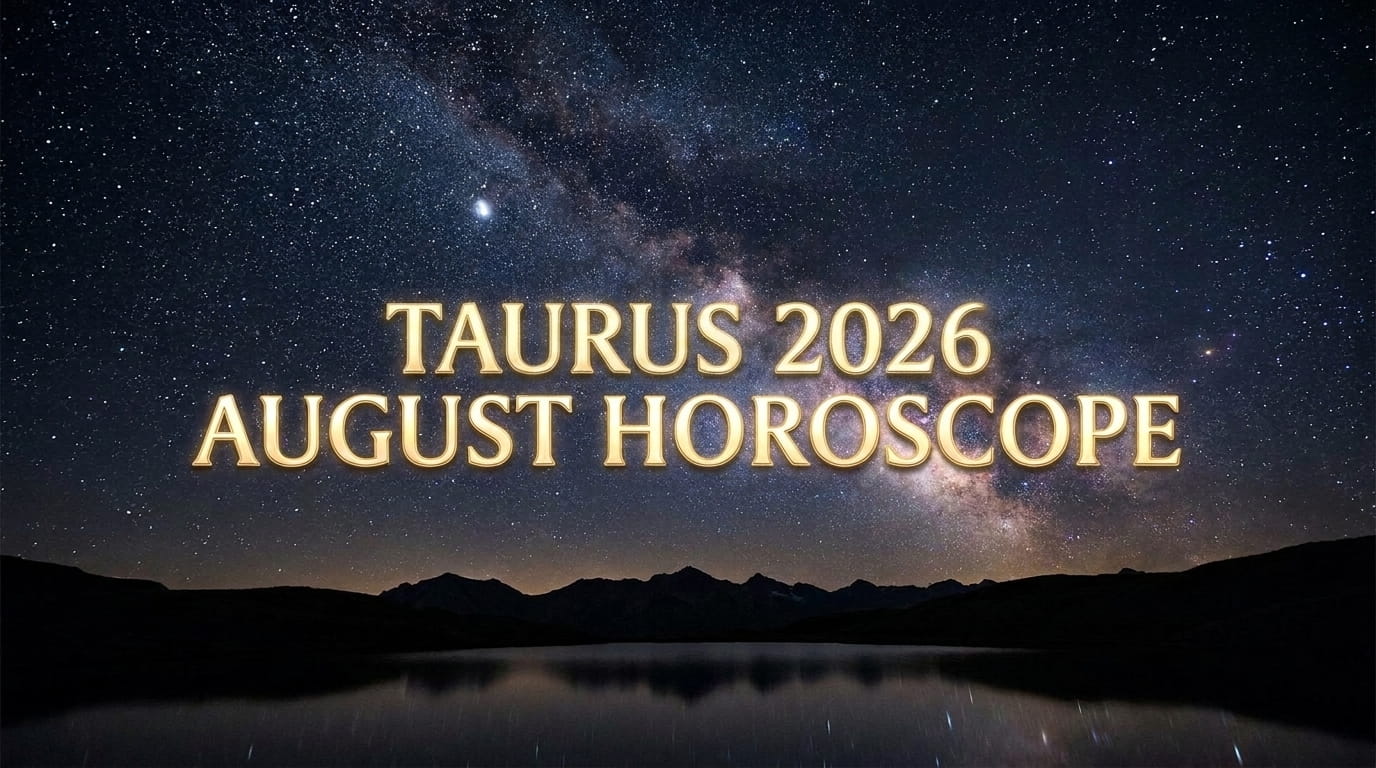 Taurus August 2026 monthly horoscope — Chiron stations retrograde in Taurus's own sign, Total Solar Eclipse in Leo ignites the 4th house of home and family, Lunar Eclipse in Pisces brings release