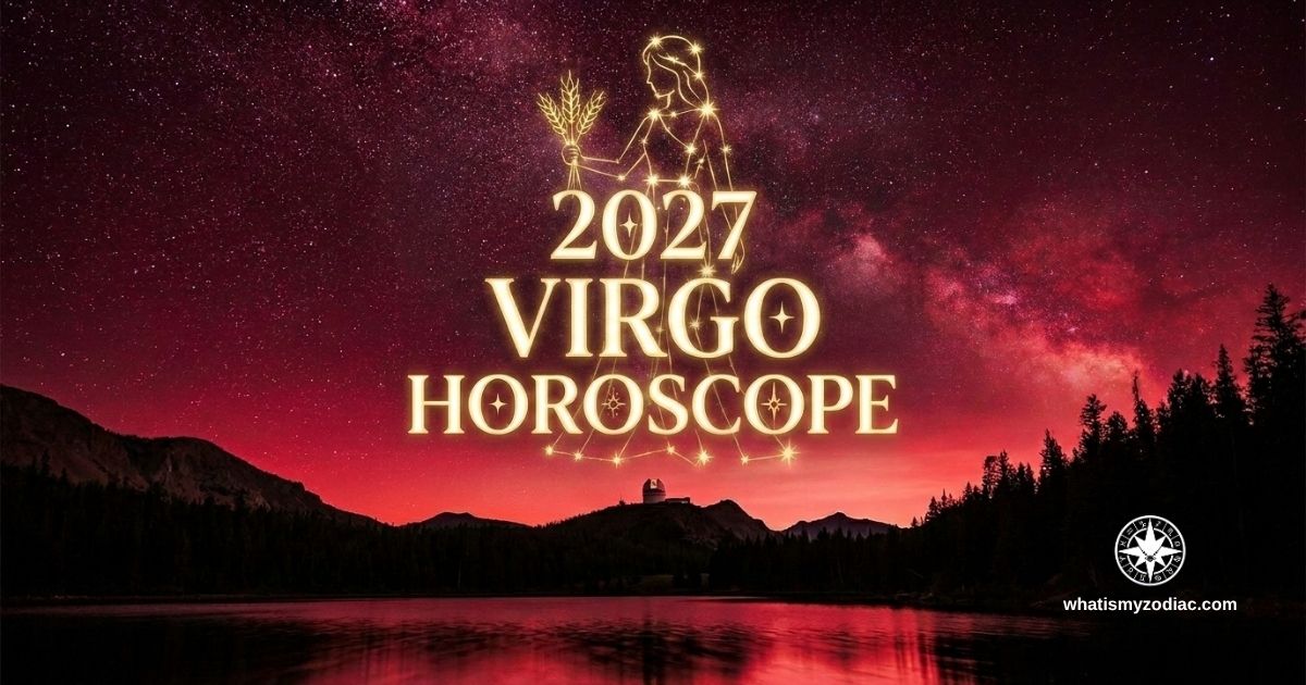 Virgo 2027 annual horoscope — Jupiter in Leo completes 12th house preparation then enters Virgo, Saturn and Neptune transform the 8th house, Uranus revolutionises the 10th house career